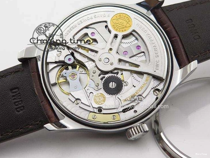 MIROTIME 0726 MoistureWicking Portuguese Real PR IW500704 ZF 1:1 Best Edition On Brown Leather Strap A52010 V 7311